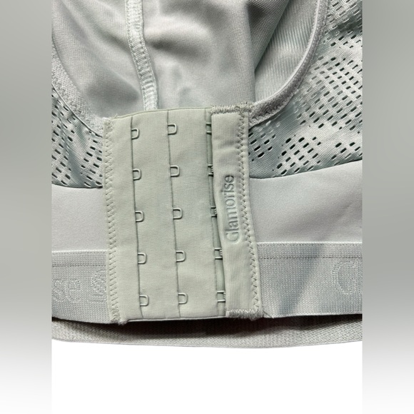 GLAMORISE SPORT no sweat mesh wirefree camo sports bra size 40G mint green NWOT - Picture 8 of 12